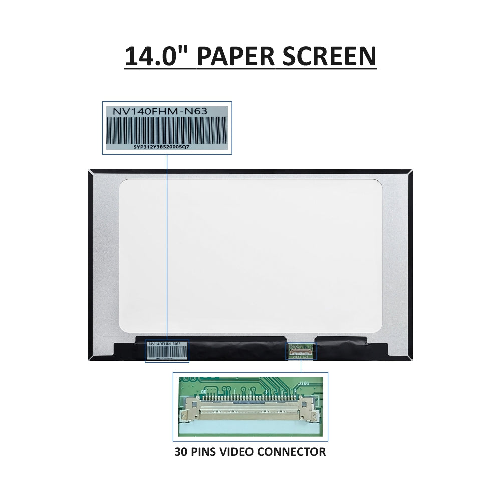 14.0" 30 Pin Slim Back Fold FHD - Laptop Screen