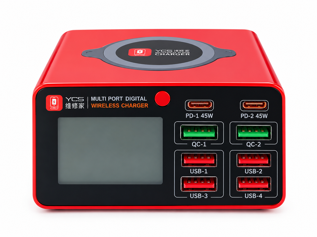 YCS-S550 9-in-1 Fast Charging Station with Digital Display