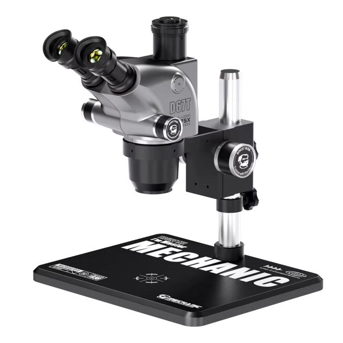 6.5-75X Greenough Optical Zoom Trinocular Stereo Microscope with Big Base