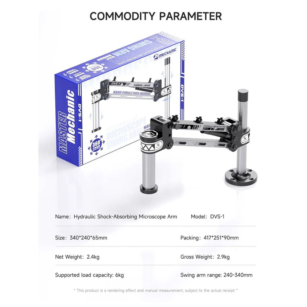 360° Rotation Anti-shake Hydraulic Shock-absorbing Microscope Arm