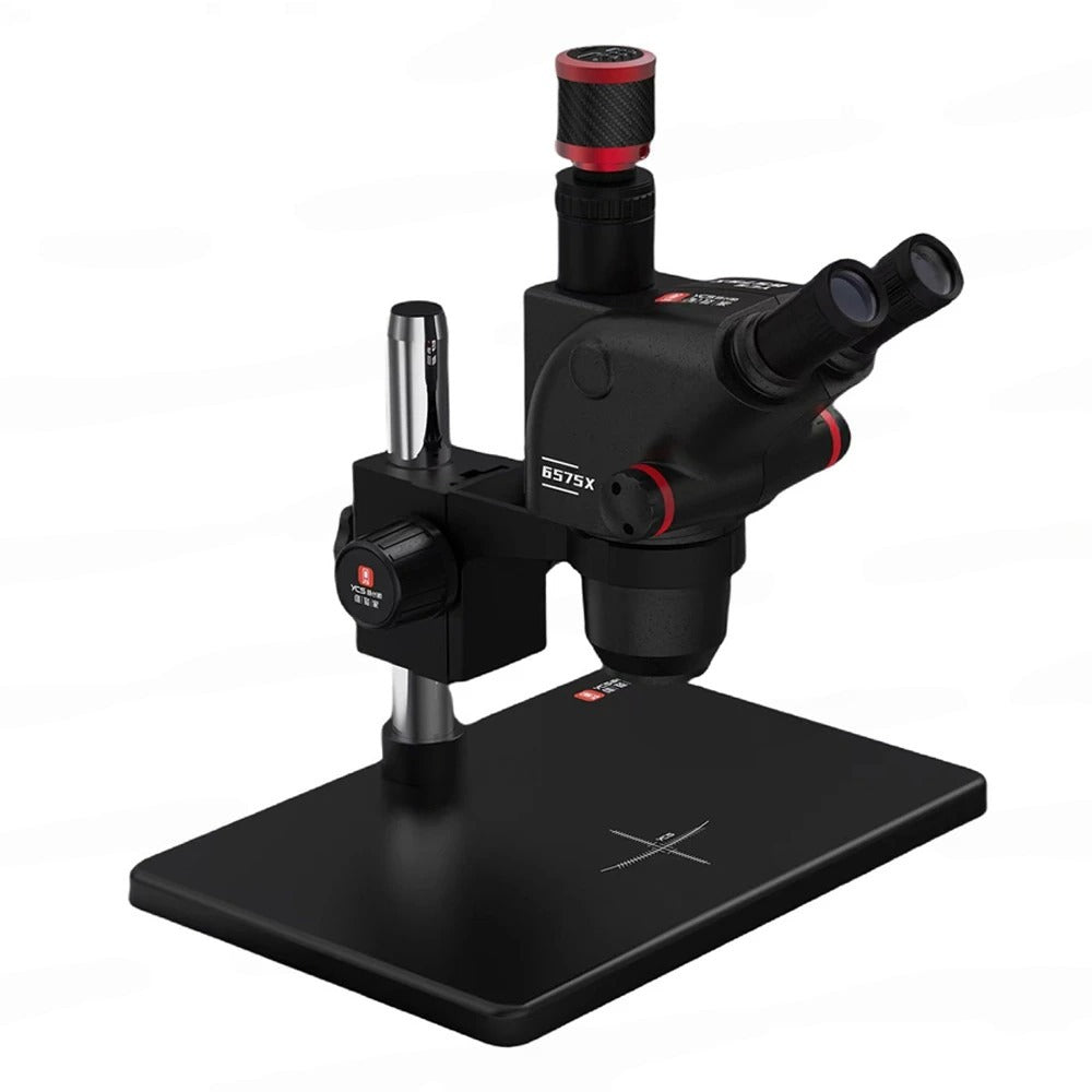 YCS 6575X 6.5-75X Continuous Zoom Trinocular Stereo Microscope with Big Base