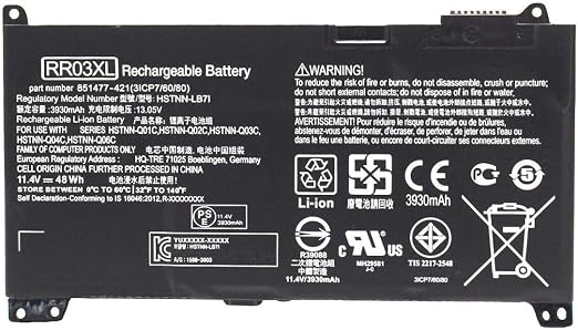 Hp Probook 450 G4, 430 G4, 440 G4, 455 G4, 470 G4, RR03XL, 851610-850, HSTNN-LB7I, HSTNN-Q03C Laptop Battery