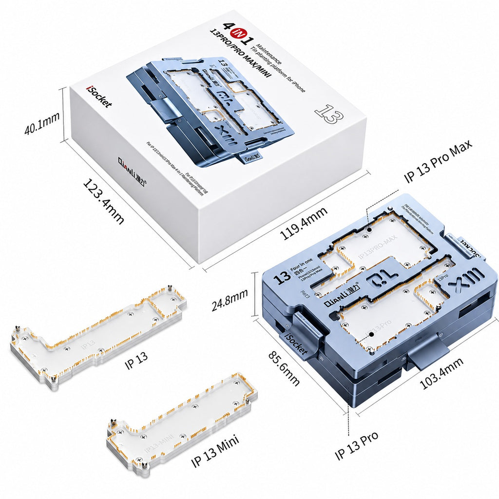 QianLi iSocket 13 Series 4-in-1 Motherboard Layered Test Fixture for iPhone 13 Mini / 13 / 13 Pro / 13Pro Max