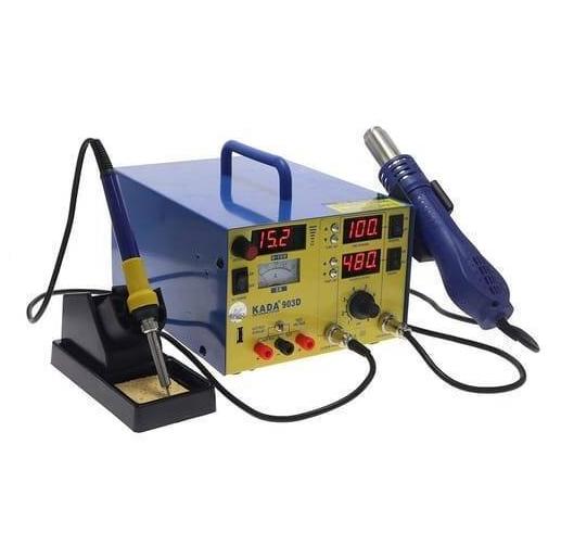 KADA KD903D 3-in-1 Digital SMD Hot Air Rework & Soldering Station (Built-in DC Power Supply)