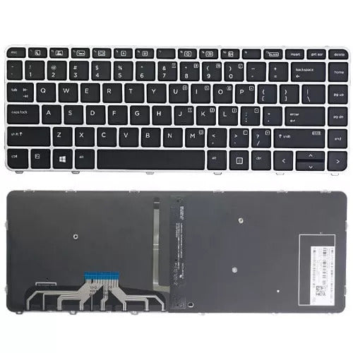 Hp EliteBook Folio 1040 G3, Silver Frame, Laptop Keyboard Black