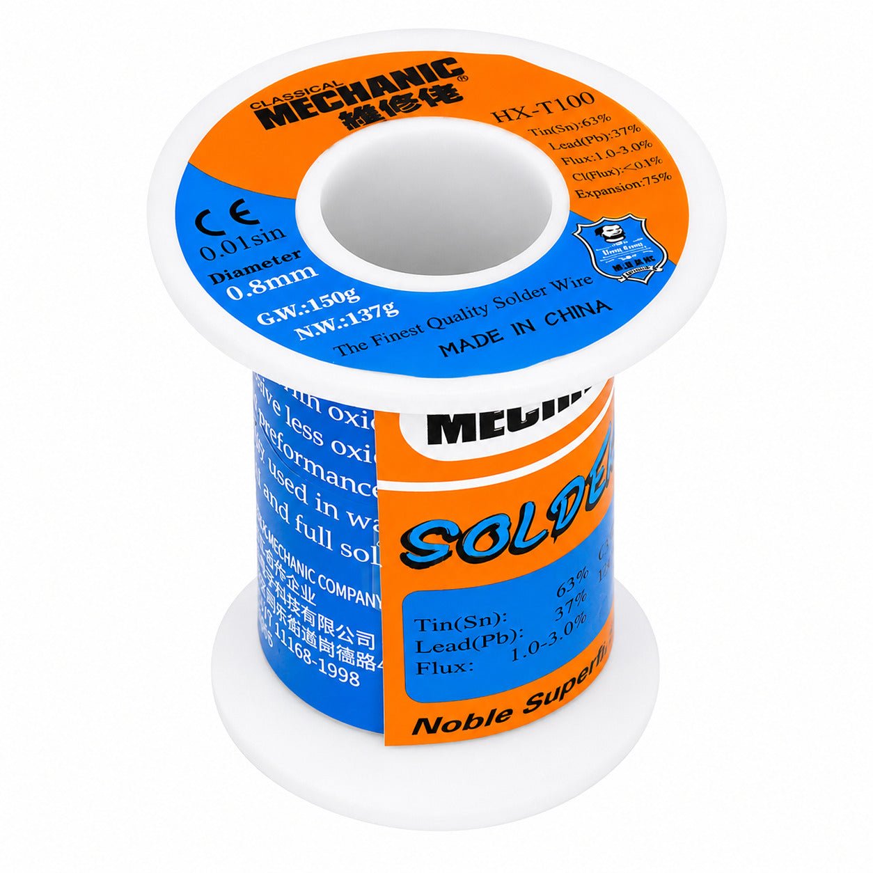 HX-T100 150g Soldering Wire Mild Rosin Core 0.8mm