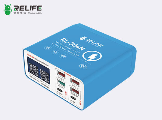 Multi-functional 6-Ports USB QC3.0 PD 45W Digital Display Fasting Charging Station