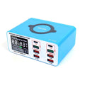 8-port Multi-functional USB Smart Charger Support QC 3.0 Wireless Charging