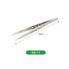 Anti-static Stainless Precision Straight Tweezers with Holes for Mobile Phone Repair