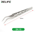 Anti-static Stainless Precision Curved Tweezers with Holes for Mobile Phone Repair