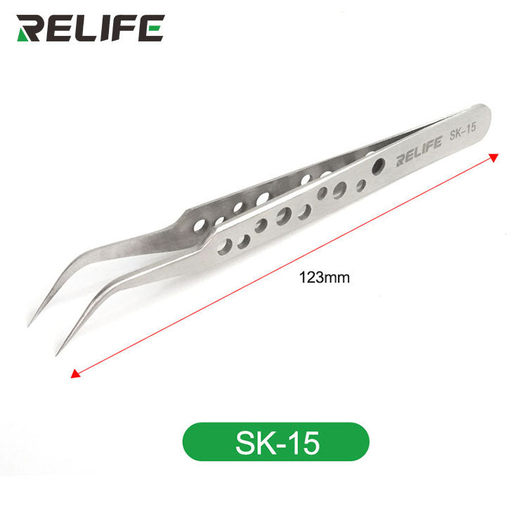 Anti-static Stainless Precision Curved Tweezers with Holes for Mobile Phone Repair