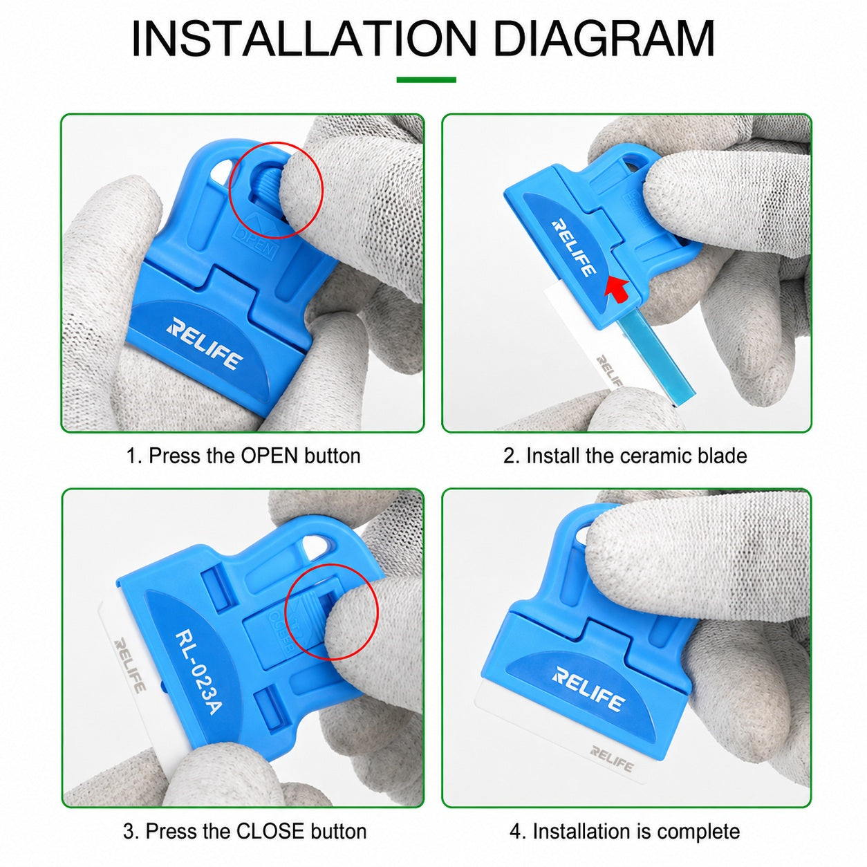 Relife RL-023A Screen Repair Blade Set for Cut Polarizer / Remove the OCA Dry Glue