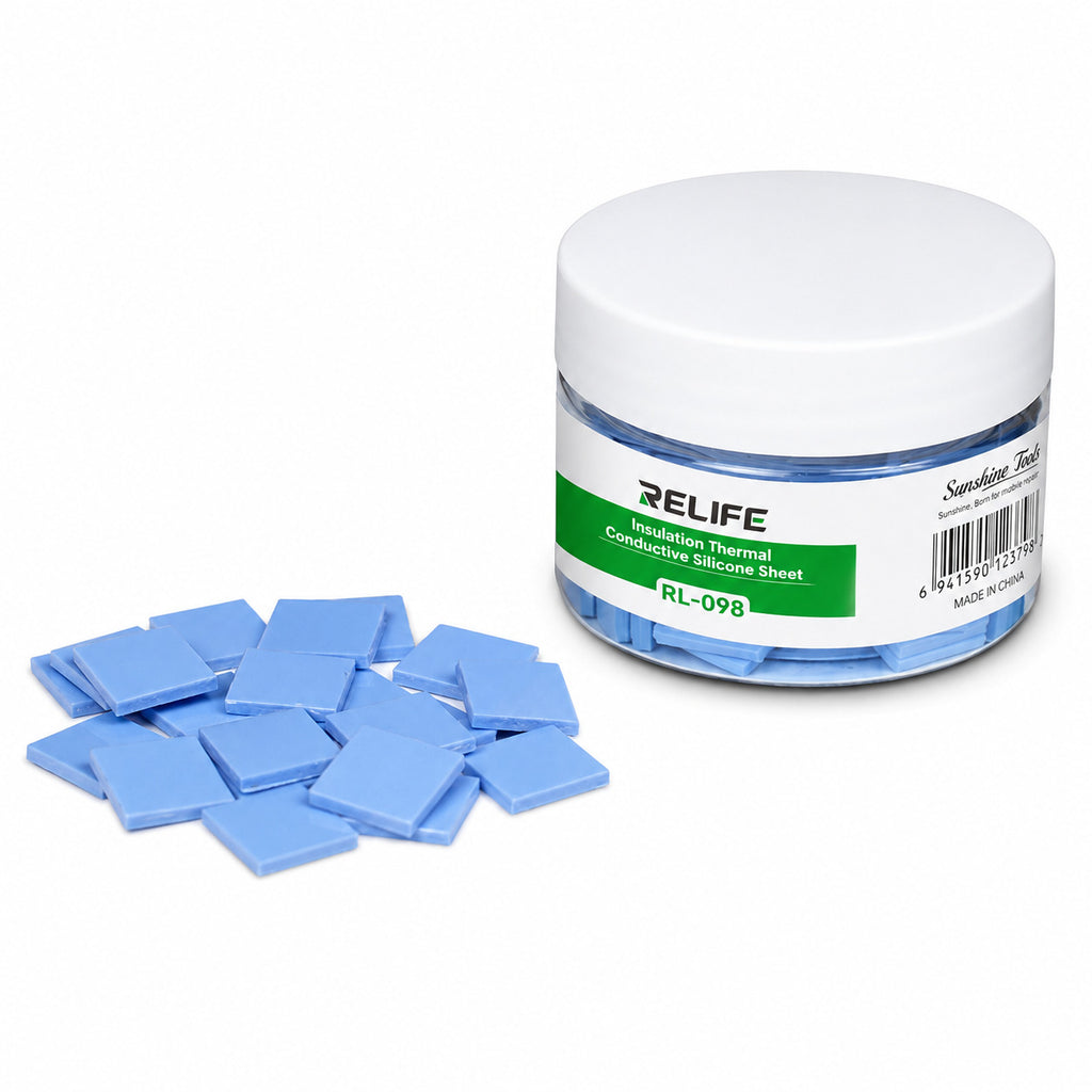 Relife RL-098 12x12x2mm Thermal Silicone Pads for Mobile Phone Motherboard Chip - 100Pcs