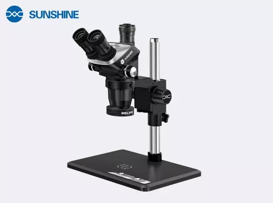 6.5-55X Continuous / Fixed Zoom Conversion Trinocular Microscope with Big Base(BLUE-BLACK)