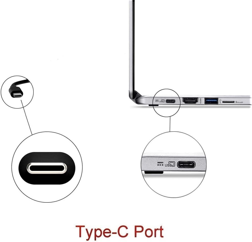 90W USB-C Fast Charger, Power Adapter with Cable, Compatible with Laptops and Type-C Devices, Black
