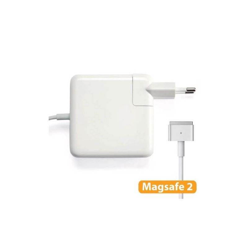 45W Magsafe 2 T Shape Replacement Charger Compatible with Macbook Air - White