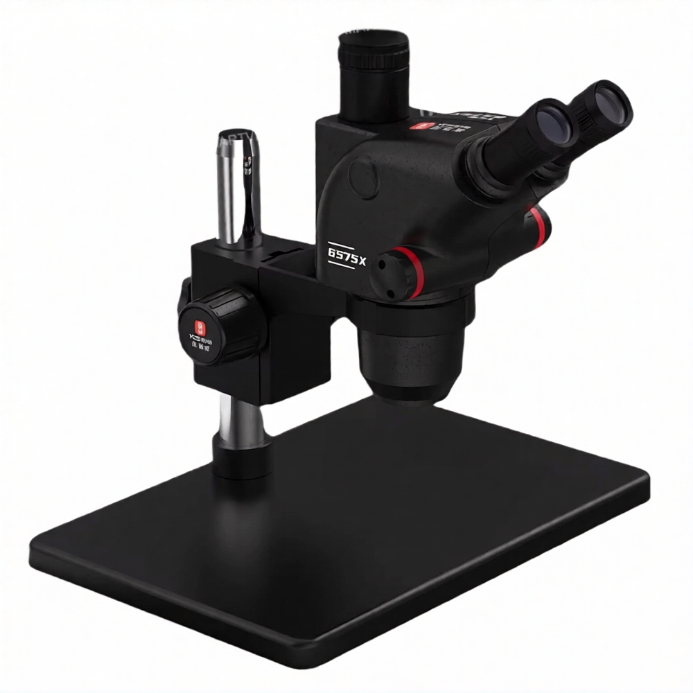 YCS 6575X 6.5-75X Continuous Zoom Trinocular Stereo Microscope with Big Base