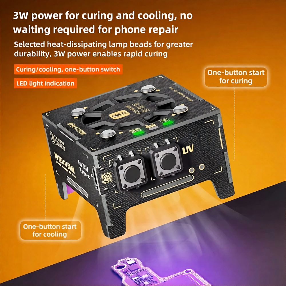 YCS Divine Dragon 2-in-1 UV Curing Light with Cooling Fan for Motherboard PCB Soldering Repair