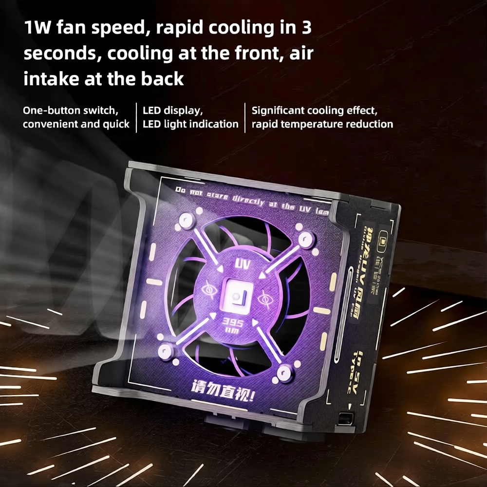YCS Divine Dragon 2-in-1 UV Curing Light with Cooling Fan for Motherboard PCB Soldering Repair